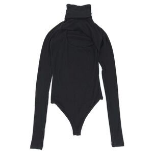 NEW Alix NYC Carder Cutout Turtleneck Thumbhole Ribbed Knit Bodysuit 90s Minimal